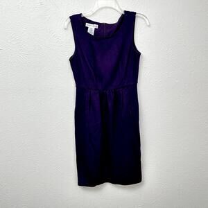 Maggy London Purple Plum Sleeveless Sheath Dress with Pockets